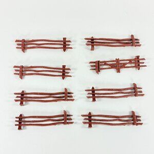 Vintage 8 pc Brown Split Rail Fence Corral Farm Ranch Western Train Accessories